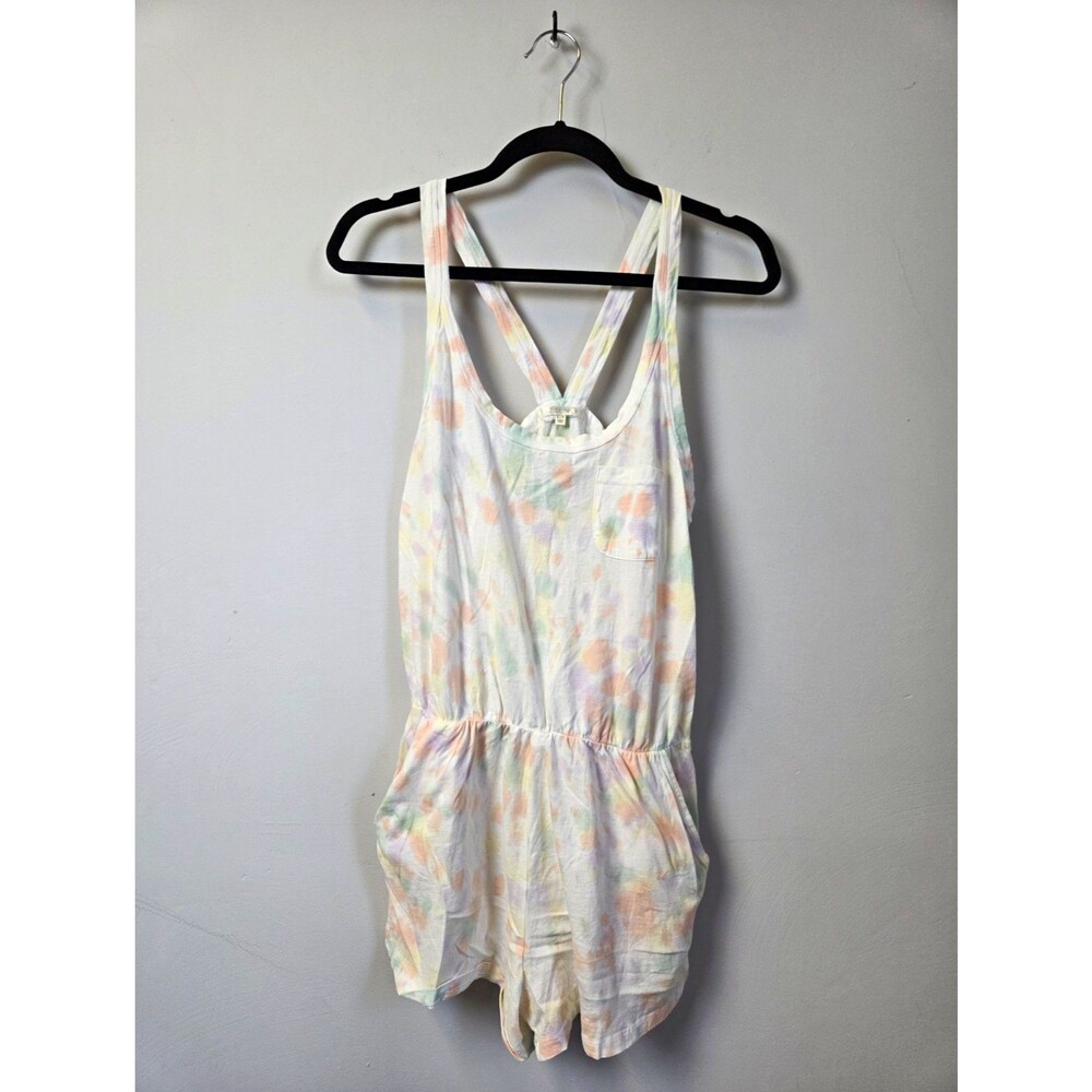 Z Supply Womens Organic Cotton Tie Dye Sleeveless Romper Pockets S
